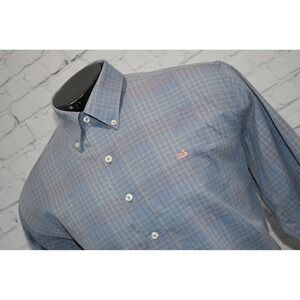 Southern Marsh Performance Shirt Men XL Blue Plaid Cotton Nylon Spandex Blend